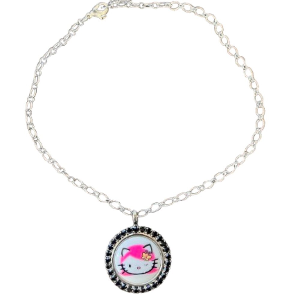 RARE Tarina Tarantino Hello Kitty Pink Head Collection Necklace